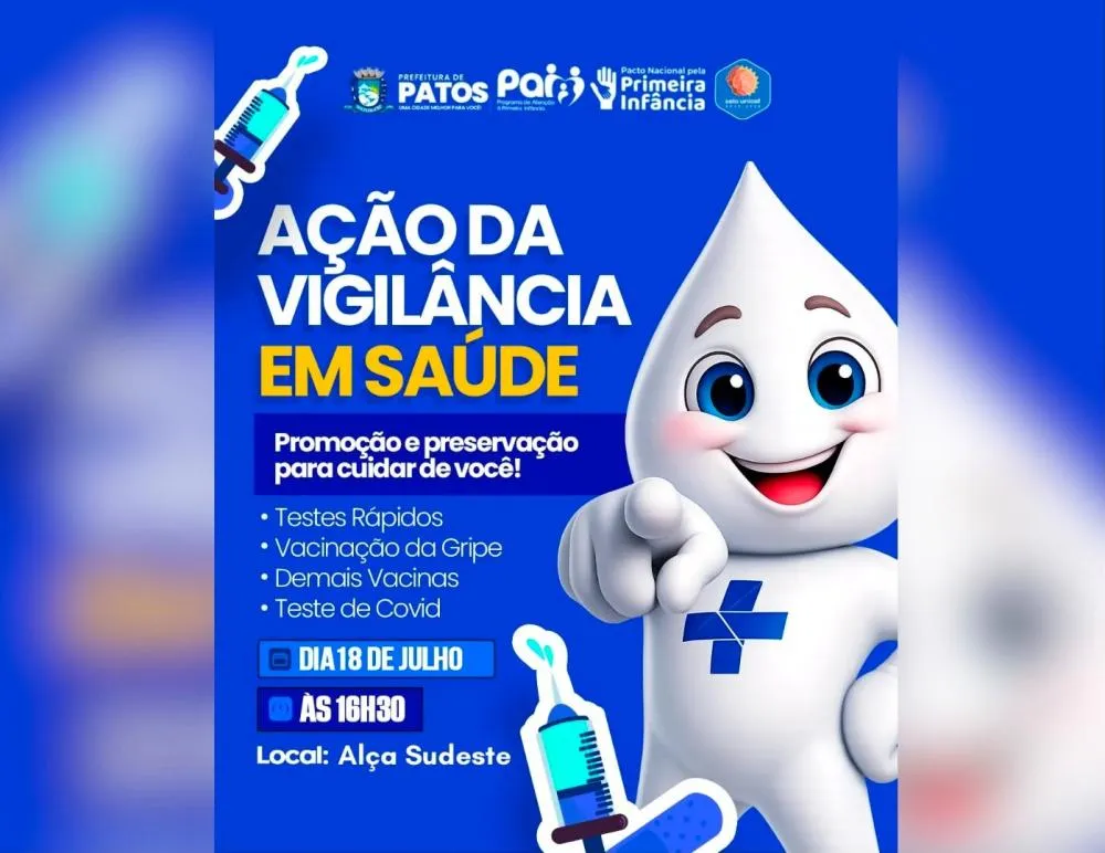 Prefeitura de Patos leva vacinação, testes rápidos e outros serviços de saúde à Alça Sudeste neste sábado (18)