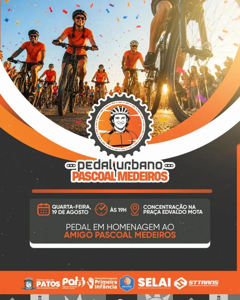 Pedal Urbano presta homenagem a Pascoal Medeiros durante a Semana Municipal do Ciclista em Patos