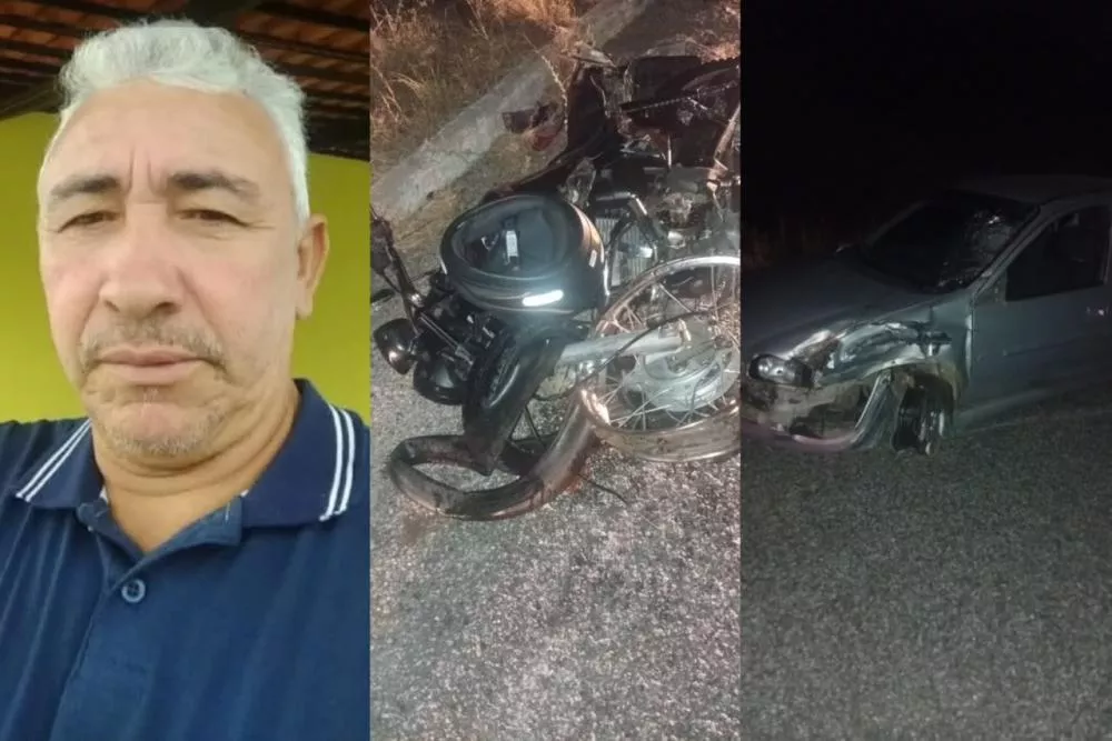 Homem de 54 anos morre após colisão frontal entre carro e moto na PB-276, entre Mãe d’Água e São José do Bonfim
