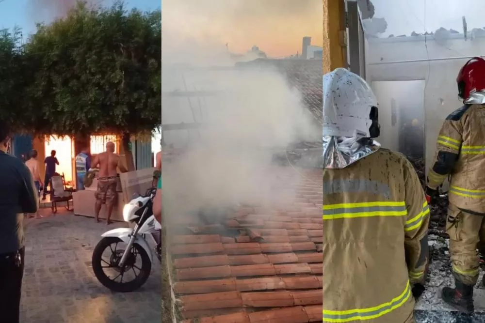 Incêndio atinge residência de idosos no bairro Santo Antônio, em Patos, nesta quinta-feira; ninguém ficou ferido
