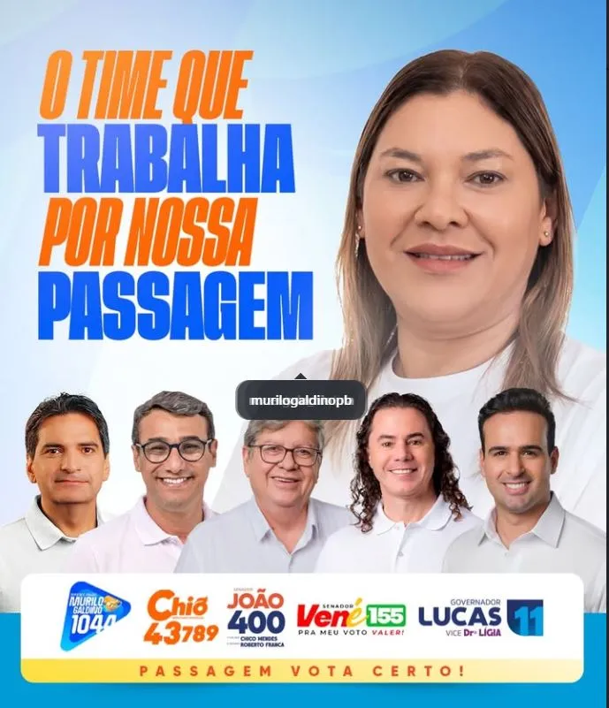 Prefeita Tenena agradece ao povo de Passagem pela confiança e pelos votos destinados aos candidatos apoiados pelo grupo nas Eleições 2026.