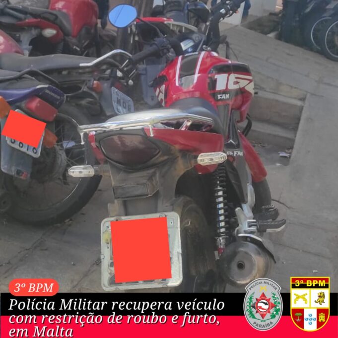 Polícia Militar recupera veículo com restrição de roubo e furto em Malta 