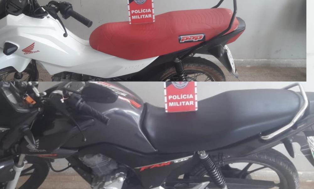 PM apreende motocicletas com indícios de sinais identificadores adulterados, em Teixeira e Matureia