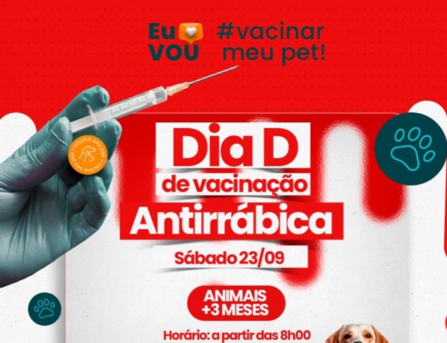 Vacinação Antirrábica tem dia D em Cacimba de Areia 