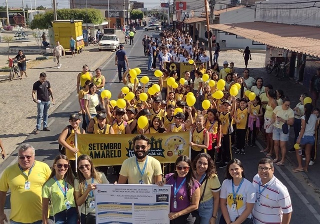 Caminhda pela valorização da vida marca a Campanha Setembro Amarelo na cidade de Patos