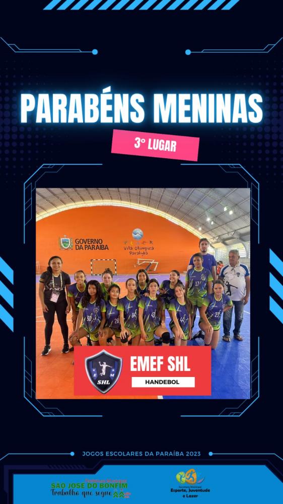 Equipe de Handebol de São José do Bonfim conquista 3° lugar na Etapa Estadual dos Jogos Escolares da Paraíba 2023