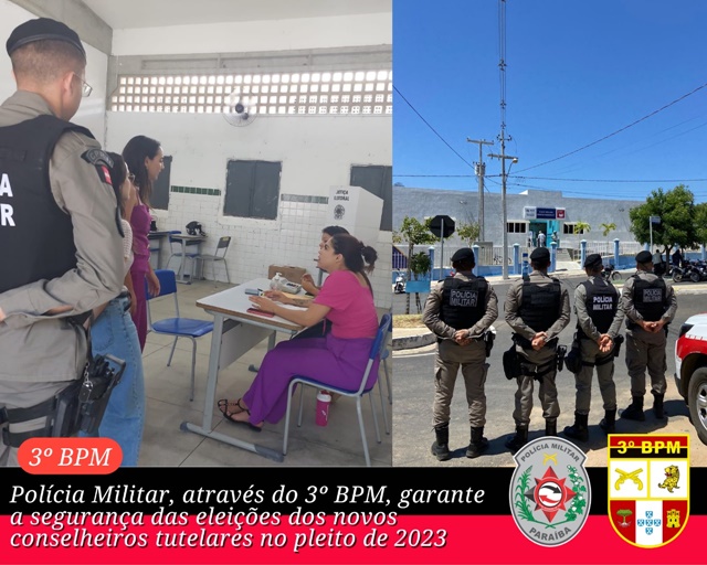 POLÍCIA MILITAR, ATRAVÉS DO 3º BPM, GARANTE A SEGURANÇA DAS ELEIÇÕES DOS NOVOS CONSELHEIROS TUTELARES  NO PLEITO DE 2023