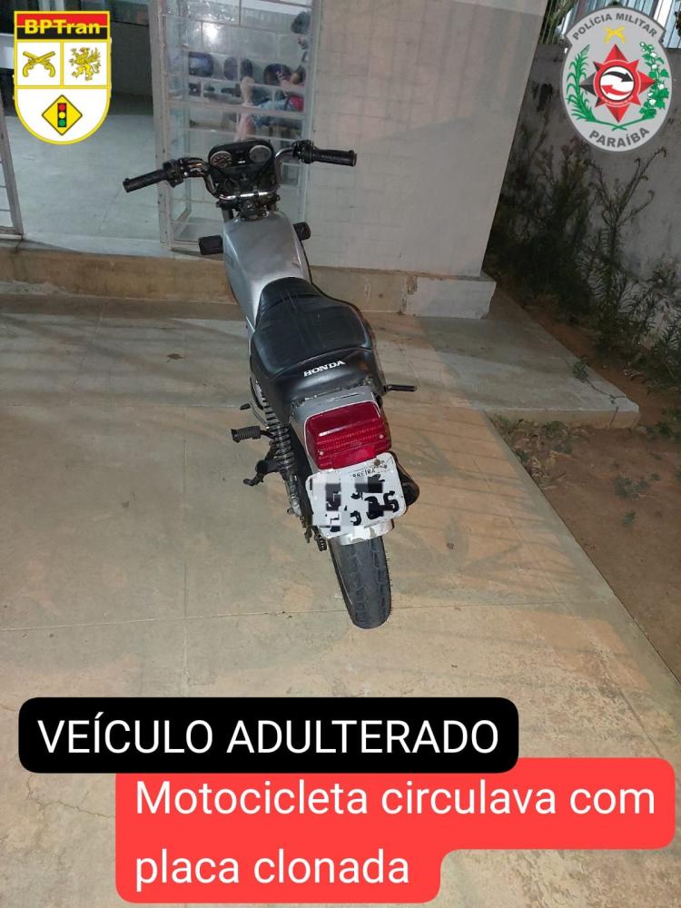 Polícia Militar apreende motocicleta adulterada na rodovia de Desterro-Teixeira/PB