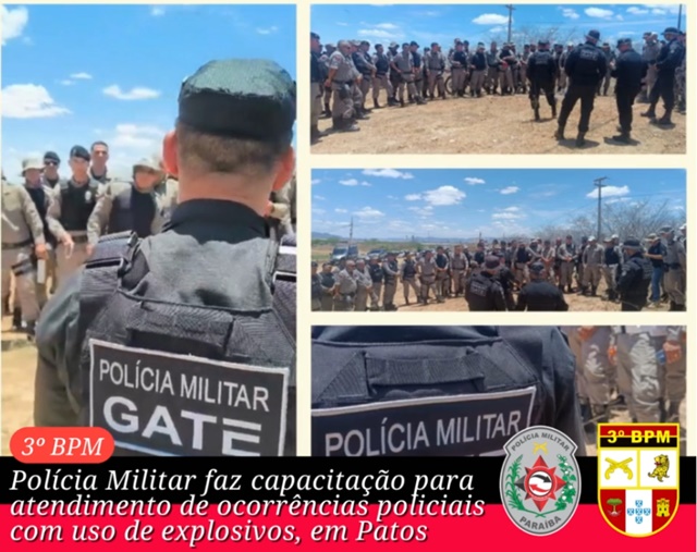 Polícia Militar faz capacitação para atendimento de ocorrências policiais com uso de explosivos, em Patos
