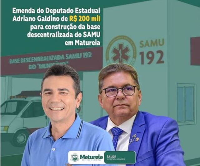 Matureia conquista recurso para construção da base descentralizada do SAMU