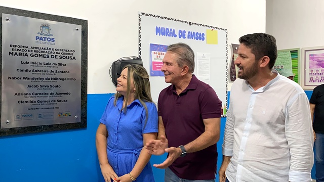 Em Santa Gertrudes, Prefeitura de Patos entrega ampliação e reforma da Creche Maria Gomes