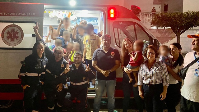 Visita do SAMU de Patos à Casa de Acolhimento encanta crianças e educa sobre serviços de emergência