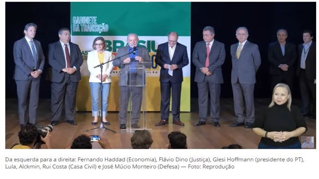 Lula anuncia Haddad, Rui Costa, José Múcio, Dino e Mauro Vieira como ministros do futuro governo
