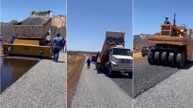 Pavimentação da PB-275, que liga São José de Espinharas a BR-110, segue em ritmo avançado; veja imagens