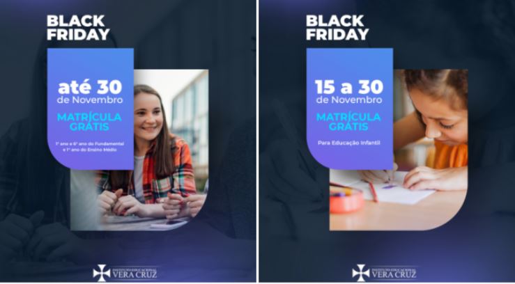 Black Friday do Instituto Educacional Vera Cruz, em Patos, vai até quinta-feira