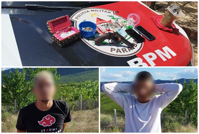 POLÍCIA MILITAR PRENDE UM HOMEM E APREENDE UM MENOR ACUSADOS DE TRÁFICO DE DROGAS EM PASSAGEM-PB