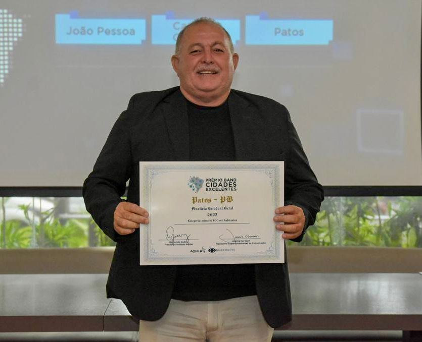 Por três anos consecutivos, Patos recebe prêmio ‘Band Cidades Excelentes’