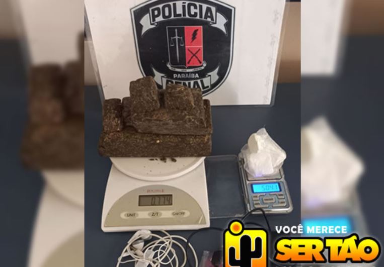 Policiais militares e penais apreendem drogas arremessadas para a Colônia Penal Agrícola de Sousa