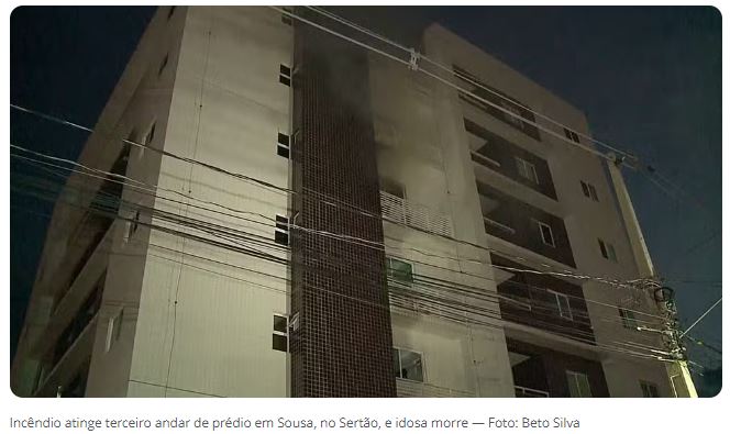Idosa morre em incêndio em prédio residencial no Sertão da Paraíba