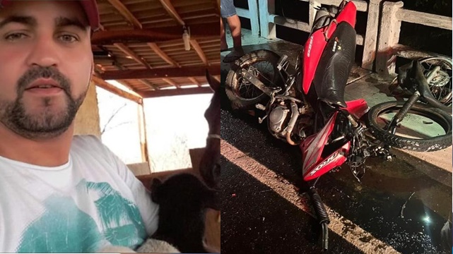 Homem de 34 anos morre após colidir violentamente sua motocicleta contra uma Van na madrugada desta segunda-feira (18), no Vale do Piancó