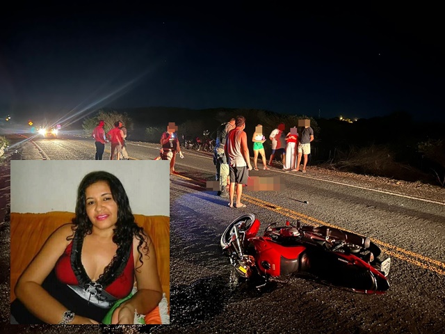 Mulher morre e homem fica gravemente ferido após colisão envolvendo Moto e um Cachorro na noite desse domingo (24)