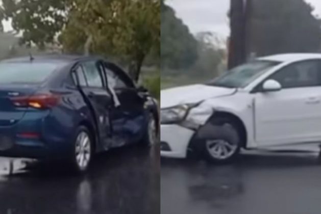 Motorista avança sinal vermelho e causa acidente na manhã desta segunda-feira (1º) 