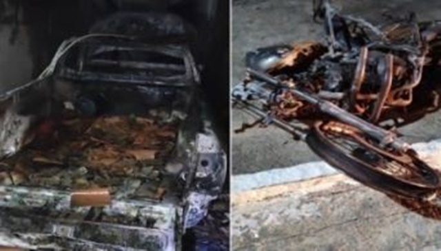 Tentativa de furto de gasolina termina com veículo incendiado e suspeito sofrendo queimaduras