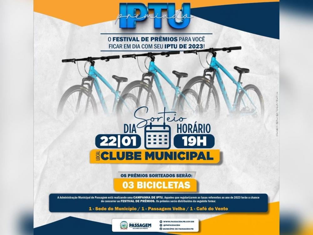 Passagem-PB realiza sorteio para incentivar o IPTU Premiado nesta segunda-feira (22)