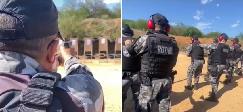 Policiais da Rotam de Patos fazem treinamento com pistolas Glock